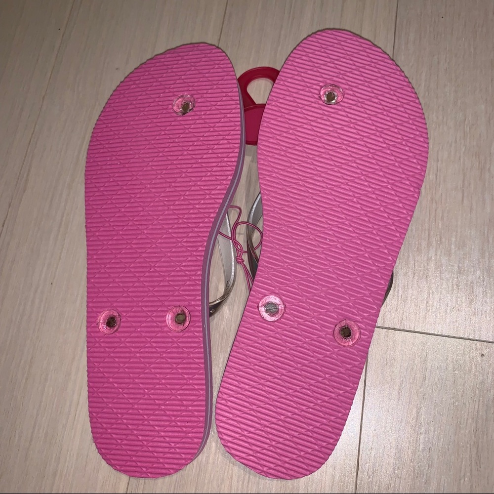 LAST PAIR Pink Barbie logo hologram flip flops - Picture 4 of 7